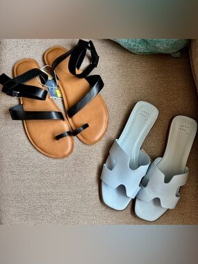 Bundle of 2 Pairs Universal Thread & A New Day Sandals - Size 9 NWTs